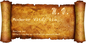 Moderer Vitália névjegykártya